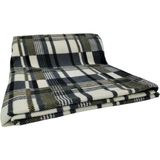 Ecotton Works Tv Polar Battaniye 130 cm x 180 cm - 130 x 180 cm - Beyaz - Siyah
