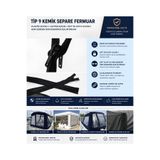 ecottonworks Tip 9 Kemik Separe Fermuar – Plastik Çift Elcikli, Deniz Suyuna Dayanıklı, Tekne Tente Branda Fermuarı 150 cm ( 1,5 metre)