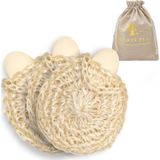 Ecotupia Doğal El Dokuması - Premium Agave Liflerinden Yapılmış Sisal Kabak - Arapça - Türk Tarzı Duş Kabağı Süngeri Sabun Cepli - Peeling Vücut Temizleyici - Organik Luffa (3'lü Paket)