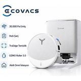 Ecovacs 30.000 Pa Akıllı Robot Süpürge ve Paspas, Ozmo Roller 3.0, Hızlı Şarj, Truedge 3.0 Kenar Temizliği, Otomatik Dozajlama, Omnı Istasyonlu, Beyaz