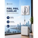 Ecovacs Çerçeveli ve Çerçevesiz Camlara Uygun Akıllı Temizleme Robotu, Kenar Sensörü, Kaymaz Tırmanma Sistemi ve Geniş Açılı Üçlü Sprey - Beyaz - Renk