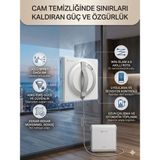 Ecovacs Otomatik Su Püskürtme Sistemli Çerçevesiz Cam Uyumlu Temizlik Robotu Taşınabilir Çantalı Güçlü Vakumlu Kesintisiz Cam Silici Makinesi - Beyaz
