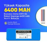 Ecovacs Ozmo DX11-54 Robot Süpürge 6400 mAh 14.4 V Batarya – Orjinal Uyumlu Uzun Ömürlü, Yüksek Performans Pil