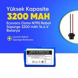 Ecovacs Ozmo N79S Robot Süpürge 3200 mAh 14.4 V Batarya – Orjinal Uyumlu Uzun Ömürlü, Yüksek Performans Pil