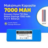 Ecovacs Ozmo T10 Max Robot Süpürge 7000 mAh 14.4 V Batarya – Orjinal Uyumlu Uzun Ömürlü, Yüksek Performans Pil