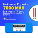 Ecovacs Ozmo T10 Robot Süpürge 7000 mAh 14.4 V Batarya – Orjinal Uyumlu Uzun Ömürlü, Yüksek Performans Pil