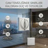 Ecovacs Uygulama Kontrollü Şarjlı Cam Silme Robotu, 360 Derece Yönlendirme, 7 Temizlik Modu, Akıllı Kenar Algılama ve Sessiz Çalışma - Beyaz - Renk