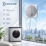 Ecovacs Wınbot W3 Omnı Cam Temizleme Robotu, Çok Fonksiyonlu Istasyon, Otomatik Temizlik Bezi Temizleme Sistemi, Akıllı Kenar Temizleme Teknolojisi, Üç Nozull - Beyaz