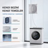 Ecovacs Yeni Akıllı Cam Temizleme Robotu, Otomatik Bez Yıkamalı Çok Işlevli Istasyon, 10.000 Pa Emiş, Üçlü Sprey, Uygulama Kontrolü ve 8 Temizlik Modu - Beyaz