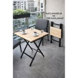 Ecowood Katlanır Masa Balkon Bahçe Kamp Ahşap