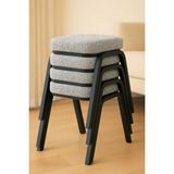Ecowood Metal Tabure -4 Adet - Gri