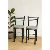 Ecowood Metal Tabure Arkalıklı - 2 Adet