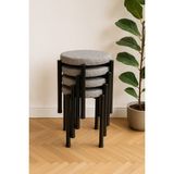 Ecowood Metal Tabure Yuvarlak - 4 Adet - Gri - Renk
