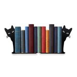 Ecqizer Peeping Cat Metal Kitap Ayracı Sevimli Kedi Kitap Raflar için Uçlar Kitaplık Dekoratif Nesneler Ev Ofis Masası Kitaplık Dekor Kedi Sever Kadınlar için Hediyeler (Siyah)
