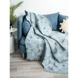 Ecre Çok Amaçlı Pamuklu Örtü- Kanepe-Koltuk Şalı-Koltuk Örtüsü 170X220 - 170 x 220 cm - Mavi