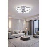 Ecrin 4lü Plafonyer Krom Led Avize Kristal Görünüm Beyaz Işık Enerji Tasarruflu Oturma Odası Yemek Odası