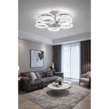 Ecrin 5li Plafonyer Krom Led Avize Kristal Görünüm Beyaz Işık Enerji Tasarruflu Oturma Odası Yemek Odası