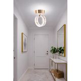 Ecrin Tekli Plafonyer Modern Gold Led Avize Kristal Görünüm Beyaz Işık Enerji Tasarruflu Antre Cafe Hol