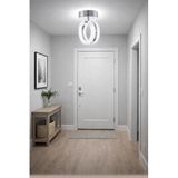 Ecrin Tekli Plafonyer Modern Krom Led Avize Kristal Görünüm Beyaz Işık Enerji Tasarruflu Antre Cafe Hol