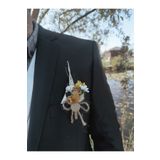 ecrin tuhafiye hobi Gold Çiçekli Damat Yaka Çiçeği