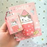 Ecrou PINK SWEET CAT Mini Not Defteri – Anahtarlıklı Sevimli Pembe Kedi Tasarımlı Mini Defter, Taşınabilir Hediyelik Notluk, Çocuk ve Öğrenciler İçin