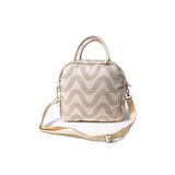 Ecrou Termal Yemek Çantası Su Geçirmez Lunch Bag Isı Yalıtımlı Gıda Taşıma Çantası Omuz Askılı Piknik Okul Ofis Çantası Dalga Desenli Pembe 24.5x21.5x14 cm