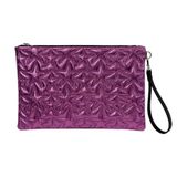 Ecrou Yıldız Desenli Fuşya Parlak Portföy & Clutch Çanta Çıkarılabilir Bileklik Askılı 30 x 19 cm