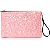 Ecrou Yıldız Desenli Pudra Parlak Portföy & Clutch Çanta Çıkarılabilir Bileklik Askılı 30 x 19 cm