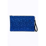 Ecrou Yıldız Desenli Saks Parlak Portföy & Clutch Çanta Çıkarılabilir Bileklik Askılı 30 x 19 cm