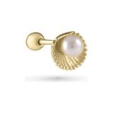 Ecru Atelier Shelly Mayorka Inci 925 Ayar Gümüş Üzeri 18 Ayar Altın Kaplama Kadın Tragus Piercing Küpe - Standart