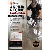 ECS Akrilik Reçine Esaslı Şeffaf Beton Cilası Taş, Ahşap Zemin Koruyucu - 5 LT