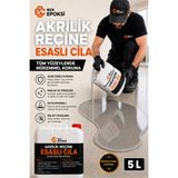 Ecs Akrilik Reçine Esaslı Şeffaf Cila Beton Cilası Taş, Ahşap Zemin Koruyucu 5 Litre Yüzey Cilası