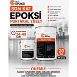 ECS Epoksi 20 kg (17+3 Kg) Son Kat Portakal Yüzey Zemin Kaplama Parlak Sıvı Boya Kolay Uygulama
