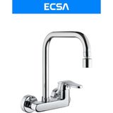 ECSA Krom Duvardan Köşe Borulu Mutfak Bataryası Çeşme Musluğu