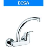 ECSA Krom Duvardan Mix Borulu Mutfak Bataryası Çeşme Musluğu