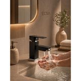 ECSA Siyah Modern Lux Kare Lavabo Bataryası