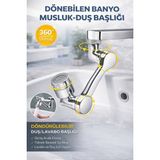 Ecuy 1080 Derece Dönebilen Mutfak Banyo Musluk Duş Başlığı Nikelaj Kaplama Ayarlanabilir Paslanmaz - Krom