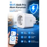 Ecuy Akıllı Priz 16A WiFi Akım Korumalı Smart Life Uyumlu Telefon Kontrollü Enerji İzleme