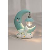 Ecuy Bebek Çocuk Odası Gece Lambası Masaüstü Dekoratif Ay Şekilli Led Lamba Masa ve Gece Lambası 14 Cm ECY0000506
