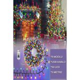 Ecuy LED Işık Zinciri USB Güç Kablolu Yılbaşı Oda Balkon Renkli LED Işık 8 Modlu 5 Metre LED Işık Zincir - 10 m - RGB