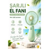 Ecuy Şarjlı Sessiz Güçlü El Fanı Mini Taşınabilir USB Vantilatör 5 Pervaneli Fan ECY0000574