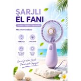 Ecuy Şarjlı Sessiz Güçlü El Fanı Mini Taşınabilir USB Vantilatör 5 Pervaneli Fan ECY0000575