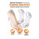 Ecuy Şeffaf Silikon Ayakkabı Vurma Önleyici Topuk Koruyucu Yastık Kaymaz Topuk Pedi 2 Adet