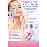 Ecuy Silikon Yüz ve El Temizleme Fırçası Peeling Etkili Gözenek Temizleyici Masaj Aparatı - 1