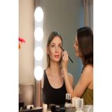 Ecuy Taşınabilir Güçlü Vantuzlu & Duvar Sabitlemeli Pilli Makyaj Lambası 4 Ampüllü LED Makeup Işığı - 2 m - Beyaz