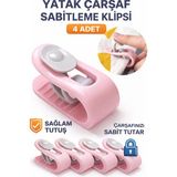 Ecuy Yatak Çarşaf Sabitleme Klipsi 4 Adet Nevresim Yorgan Kaydırmaz Sabitleyici Tutucu Klips Aparatı - Çok Renkli - 3x3