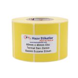 Eczane İlaç Tarif Etiketi Eko Termal 60mm X 40mm 1000 Adet