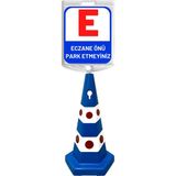 Eczane Önüne Park Etmeyiniz Çift Taraf Baskı Mavi Ultra Kedi Gözlü Ağırlıklı Koni Seti Trafik Dubası