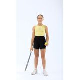 Ed 2349-06 Tamara Dry-Touch Piliseli Kız Çocuk Şort Siyah (Tenis, Koşu, Pilates, Yoga, Pickleball) - 6 - 8 Yaş