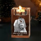 e&d art Kişiye Özel Tasarımlı 3D Fotoğraflı Kristal Mumluk Hediyelik Anı, Anneler Gününe Özel, Babalar Gününe Özel, Sevgililer Gününe Özel Kişiye Özel Kristal Cam Hediye / 1850